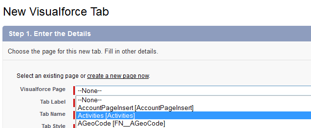 select-visualforce-page