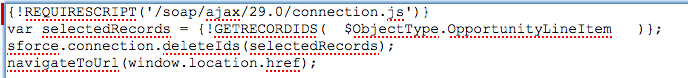 Salesforce JavaScript for Multiple Record Delete