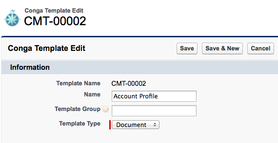 Conga Account Profile Template Record