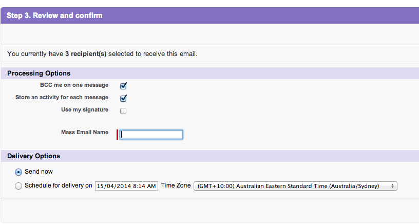 Salesforce Mass Email Confirmation