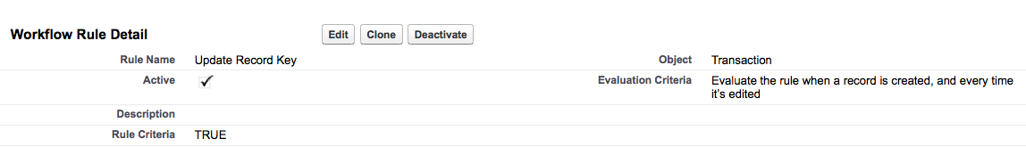 Unique Record Key Workflow