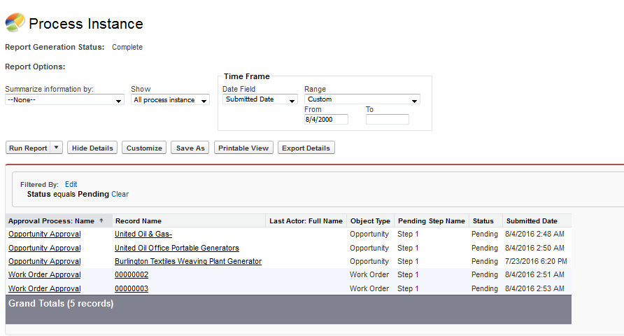 salesforce-pending-approval-report