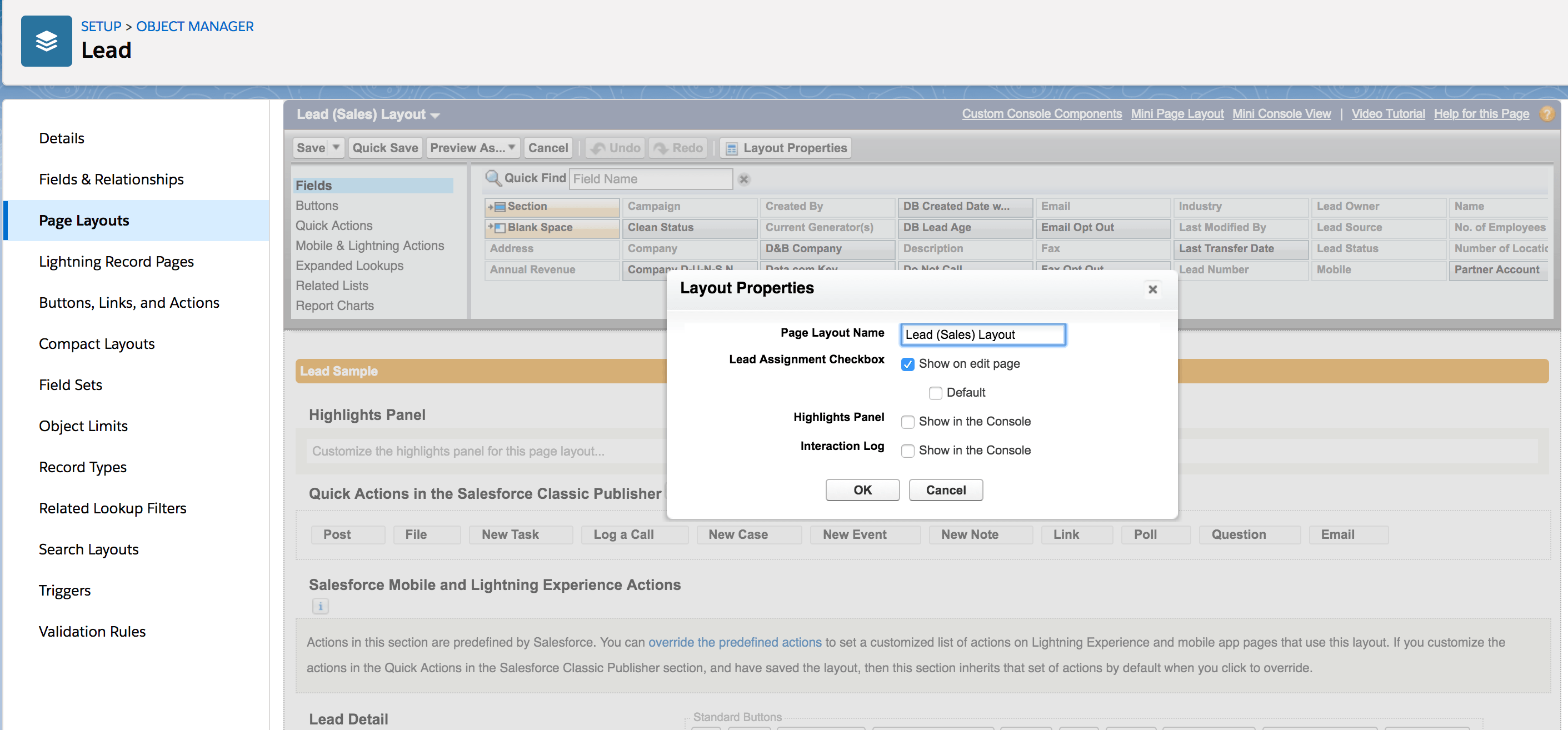 Lead-layout-properties