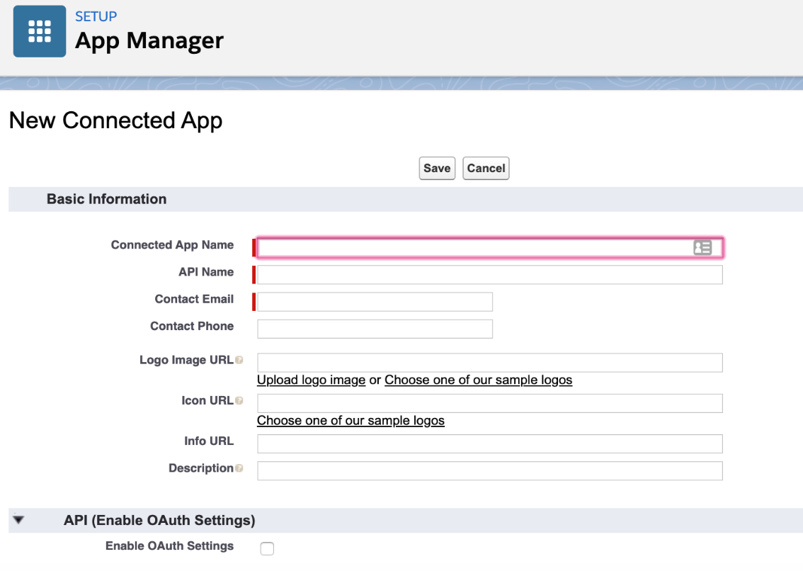 Create a New Connected App