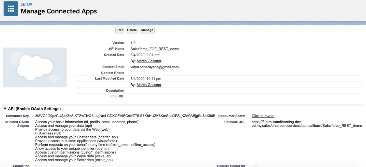 Manage Connected Apps