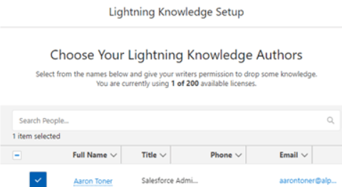Choose your Lightning Knowledge Authors