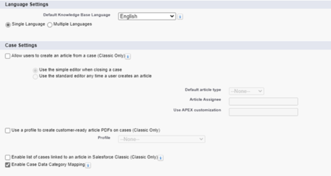 Knowledge Language Settings