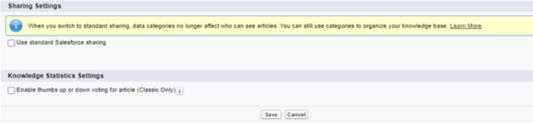 Knowledge Statistics Settings