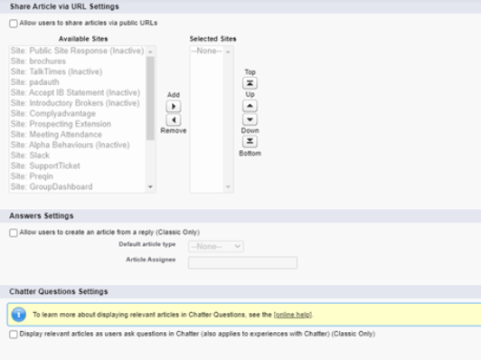 Share Article via URL Settings