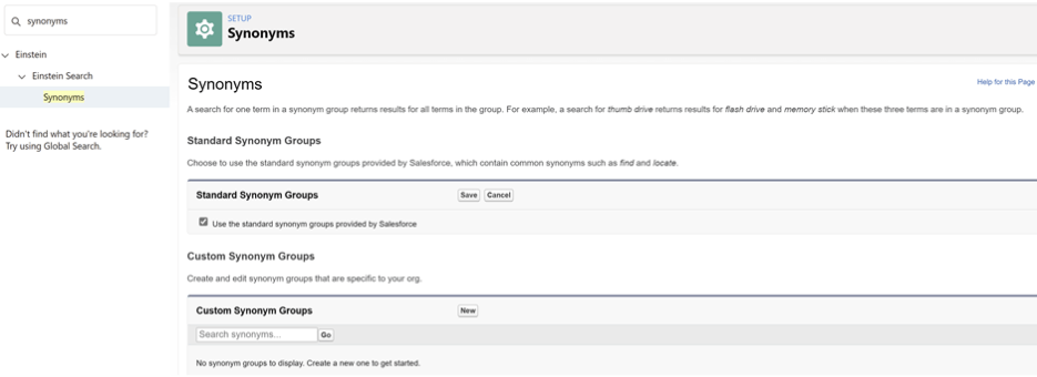Standard Synonym Groups