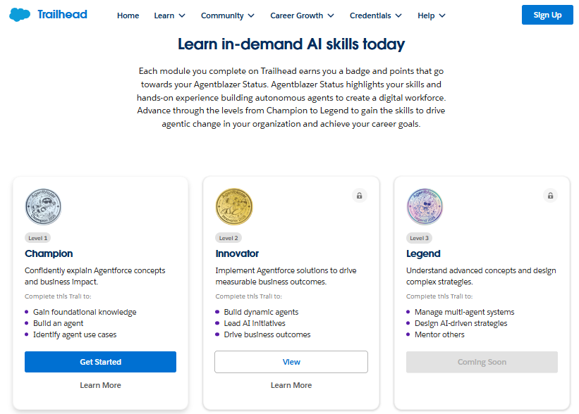 List of three Agentblazer statuses